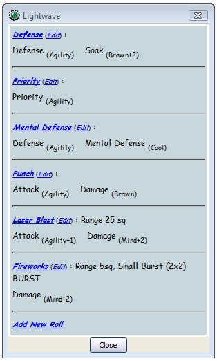 Roll Selection Dialog