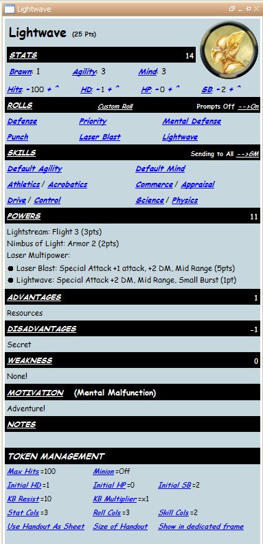 Sample Character Sheet